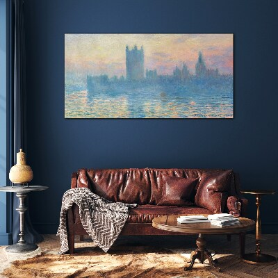 Sunset over London Wall art on glass