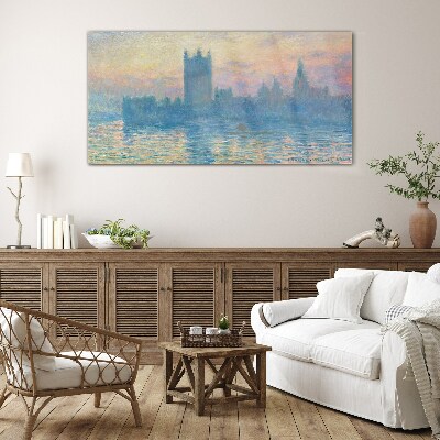 Sunset over London Wall art on glass