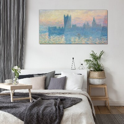 Sunset over London Wall art on glass