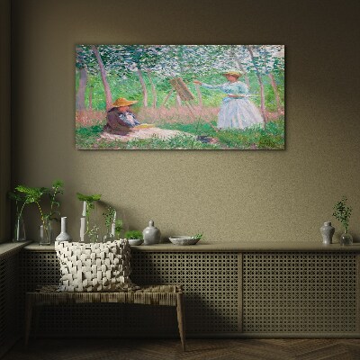 Summer painting outdoors Glass art print