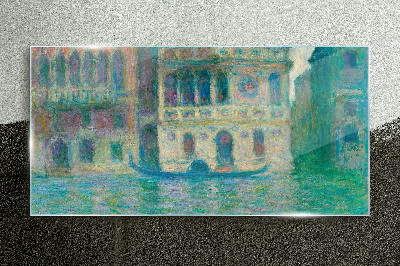 Venice in pastel colors Glass art print