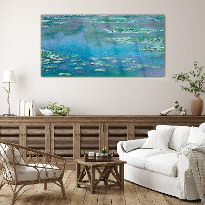 Water lilies Glass art print
