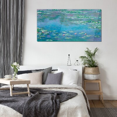 Water lilies Glass art print