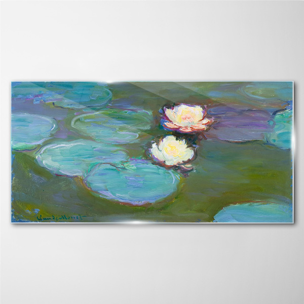 Water lilies Glass art print