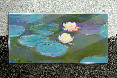 Water lilies Glass art print