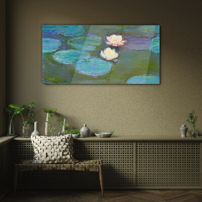 Water lilies Glass art print