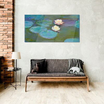 Monet water lilies Glass Print