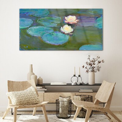 Water lilies Glass art print