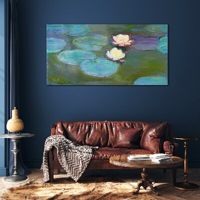 Water lilies Glass art print