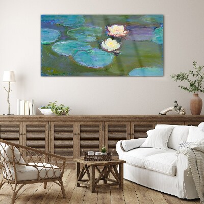 Water lilies Glass art print