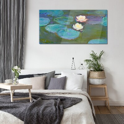 Water lilies Glass art print