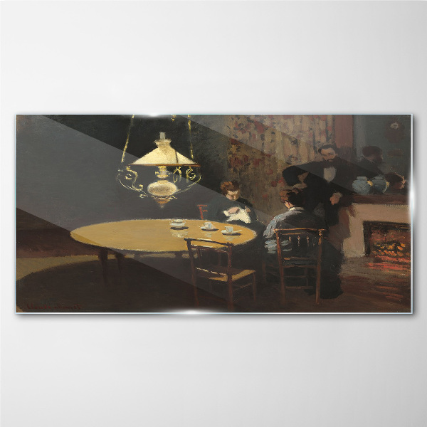 Evening at the table Wall art on glass
