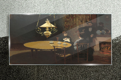 Evening at the table Wall art on glass