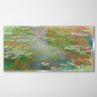 Water lilies Wall art on glass