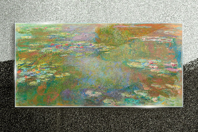 Water lilies Wall art on glass