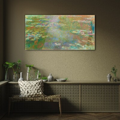 Water lilies Wall art on glass