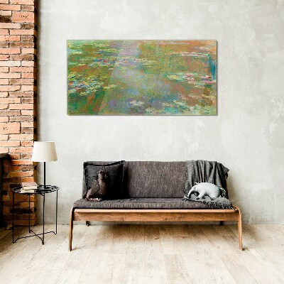 Water lilies Wall art on glass