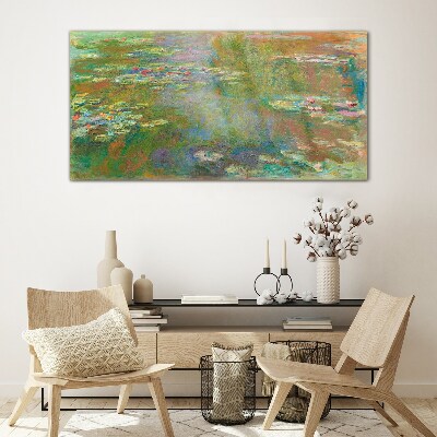 Water lilies Wall art on glass