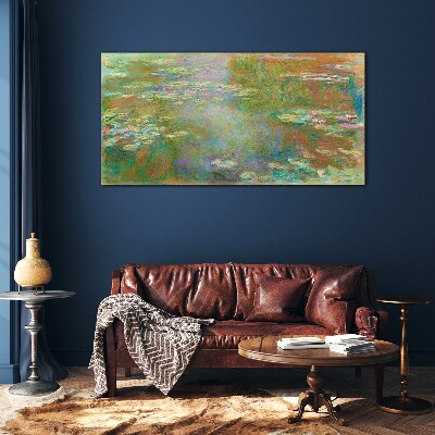 Water lilies Wall art on glass