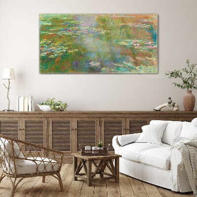 Water lilies Wall art on glass