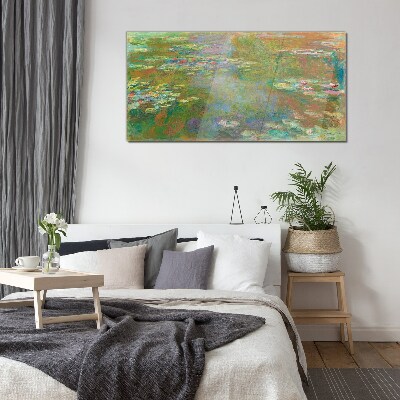 Water lilies Wall art on glass