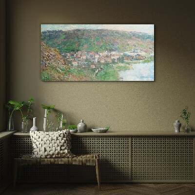View of vetheuil monet Glass Print