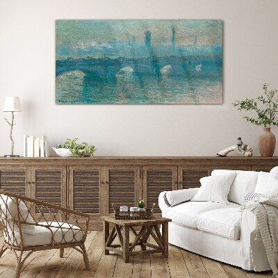 London Bridges in the Fog Wall art on glass