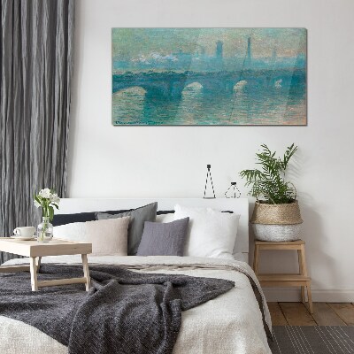 London Bridges in the Fog Wall art on glass