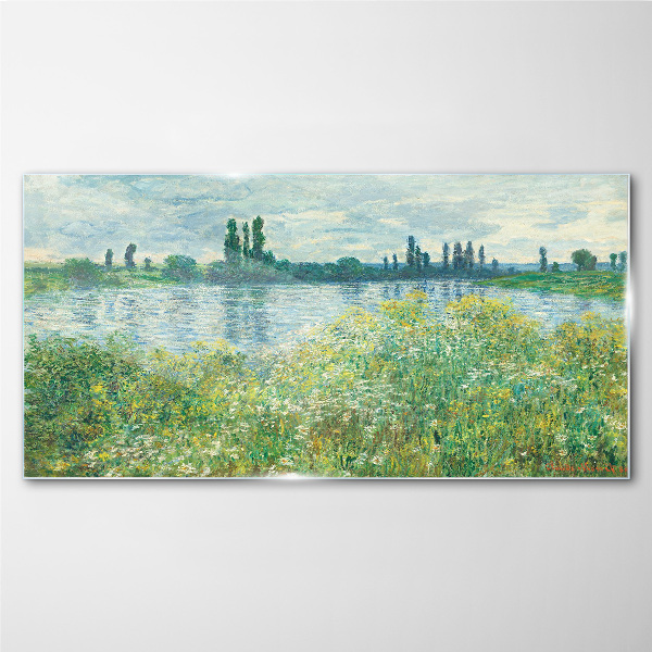 View of the river in the green Glass art print