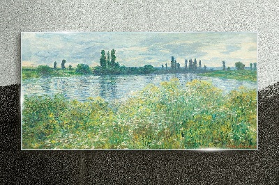 View of the river in the green Glass art print