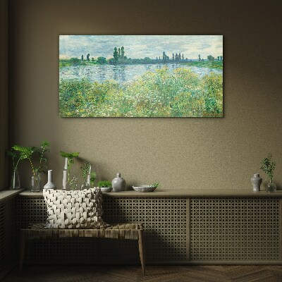 View of the river in the green Glass art print
