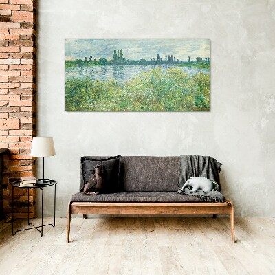 View of the river in the green Glass art print