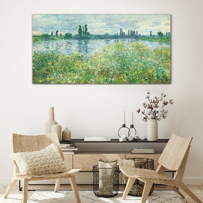View of the river in the green Glass art print
