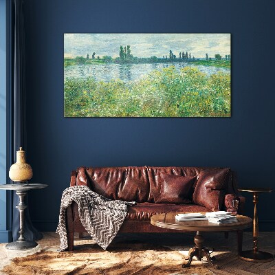 View of the river in the green Glass art print