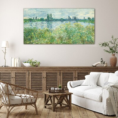 View of the river in the green Glass art print