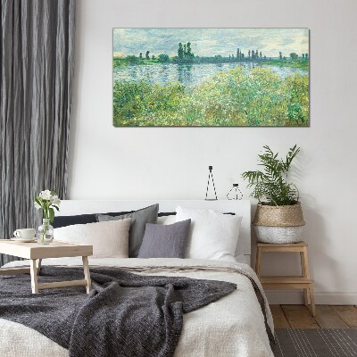 View of the river in the green Glass art print