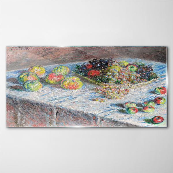 Still life with fruit Glass art print