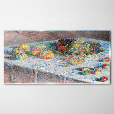 Still life with fruit Glass art print