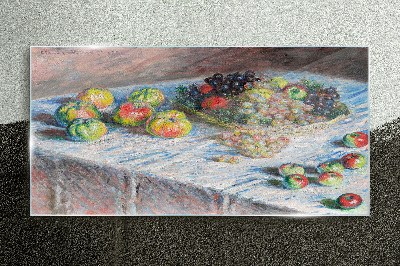 Still life with fruit Glass art print