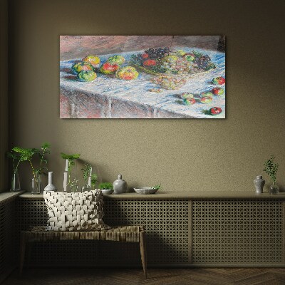 Still life with fruit Glass art print