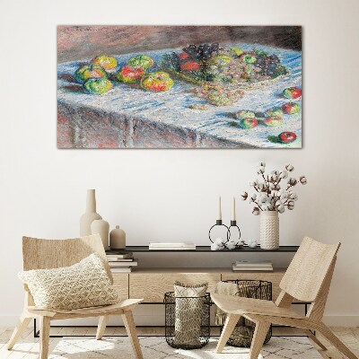 Still life with fruit Glass art print