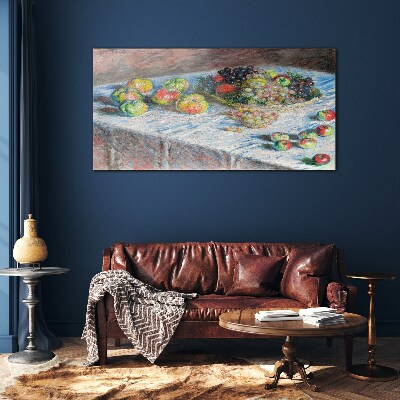 Still life with fruit Glass art print
