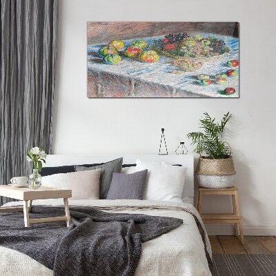 Still life with fruit Glass art print
