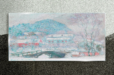 Winter landscape Glass art print