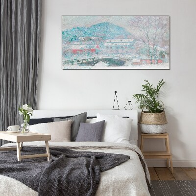 Winter landscape Glass art print