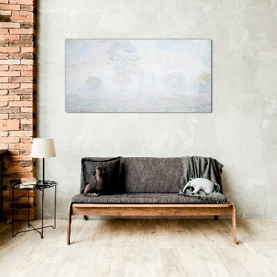 Misty landscape Wall art on glass