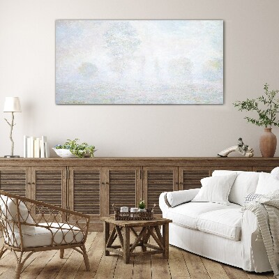 Misty landscape Wall art on glass
