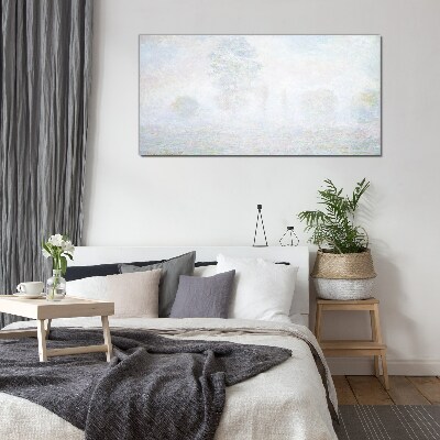 Misty landscape Wall art on glass
