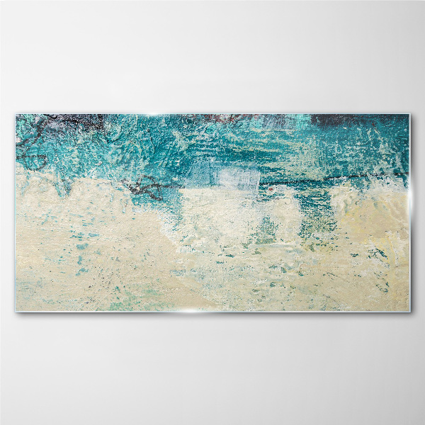 The sea in shades of blue Wall art on glass