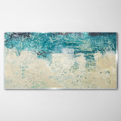 The sea in shades of blue Wall art on glass
